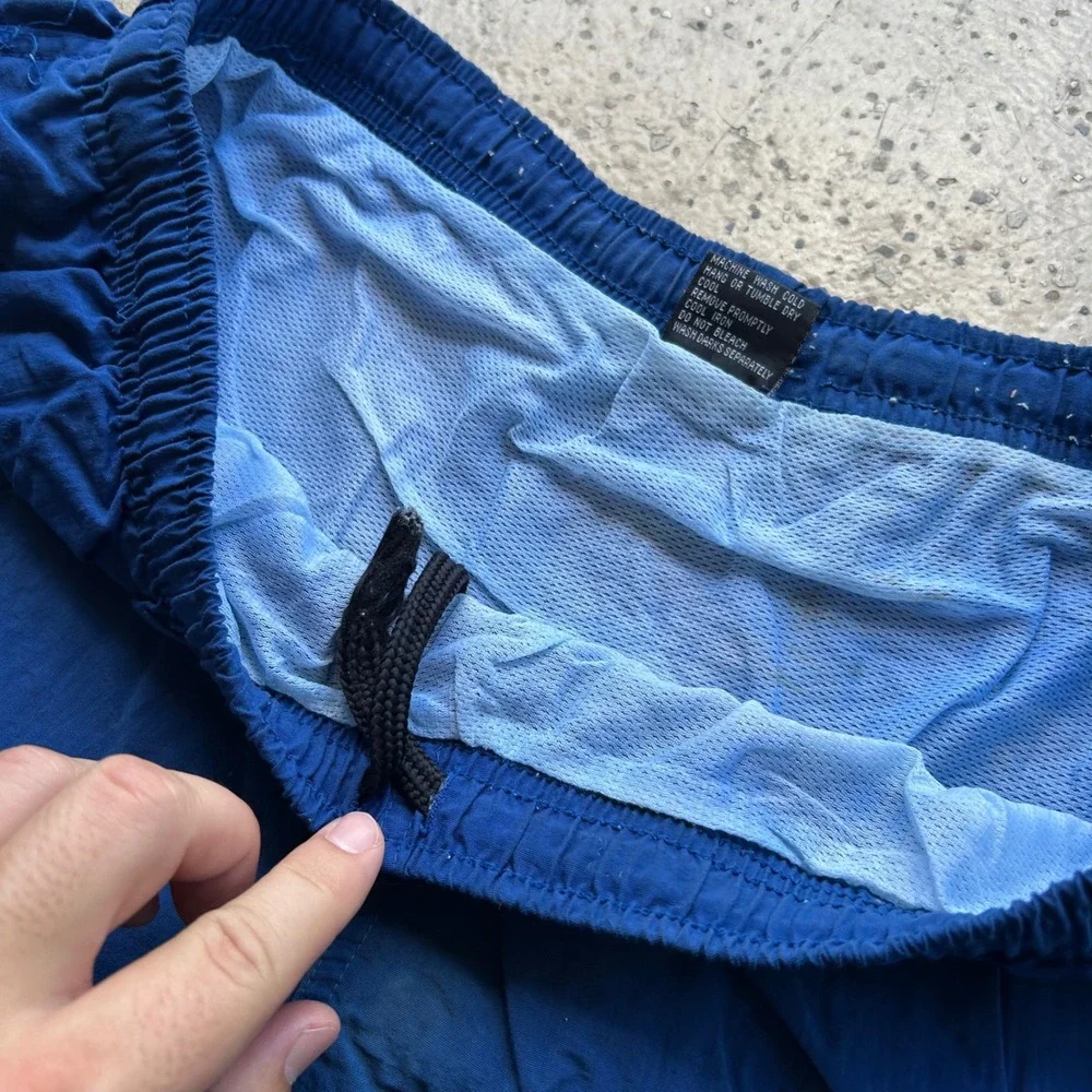Vintage 90s Quiksilver Blue Nylon Swim Trunks Shorts Mens Large